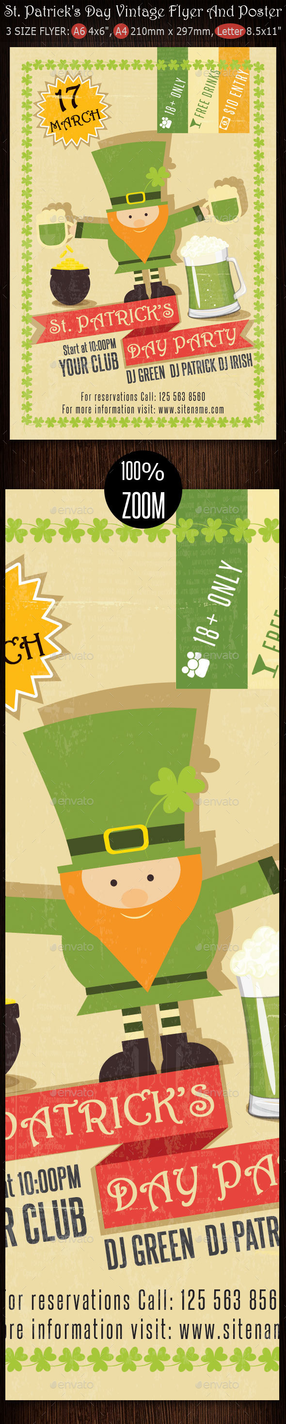 St. Patrick's Day Vintage Flyer And Poster - Clubs & Parties Events