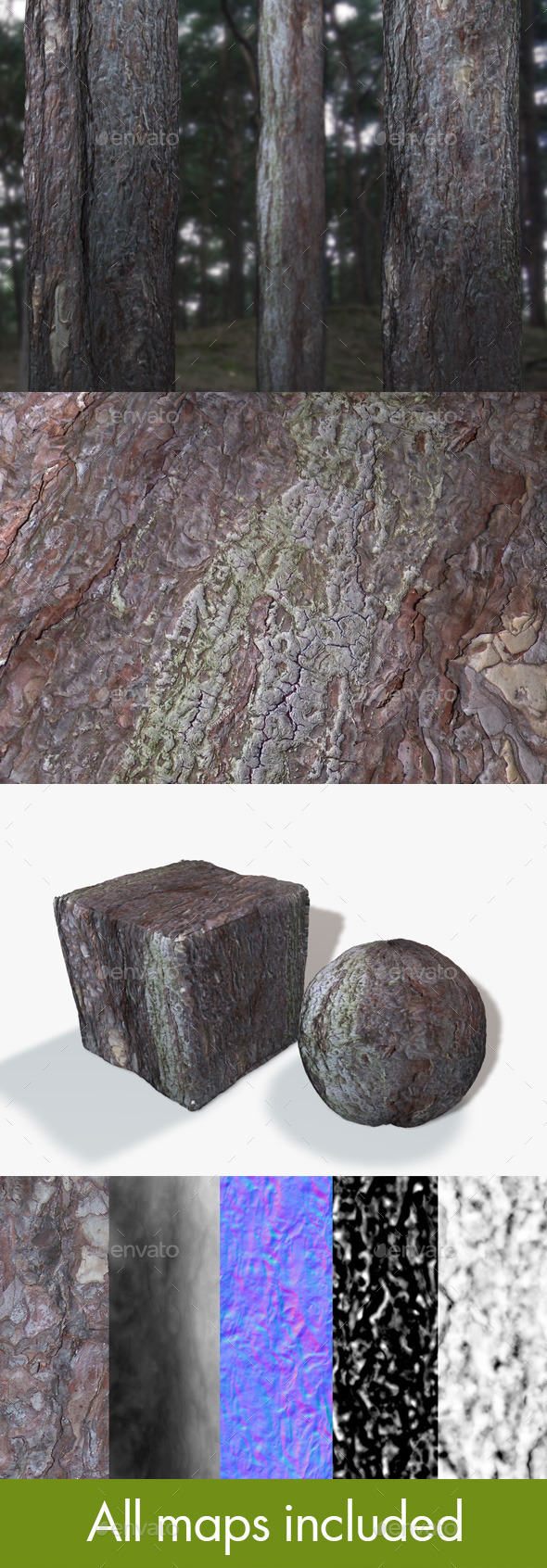 Seamless Tree Bark - 3Docean 10431881