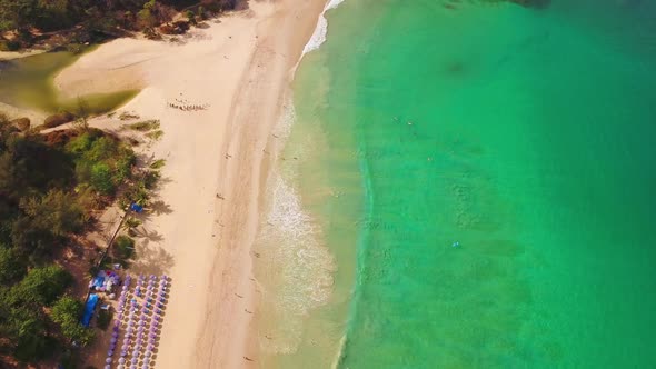 Aerial view of Phi Phi, Maya beach with Andaman sea in Phuket.Thailand