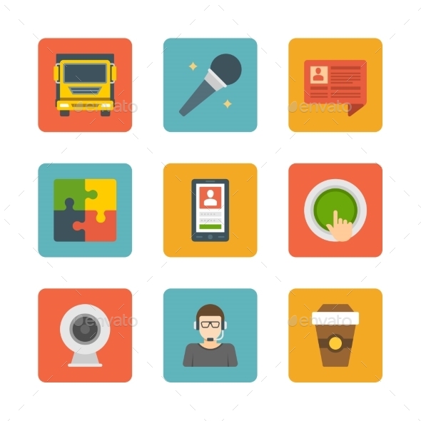 Flat Design Icons - Web Technology