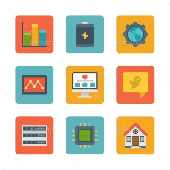 Flat Design Icons - Web Technology