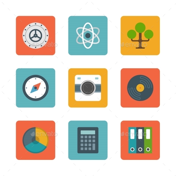 Flat Design Icons - Web Technology