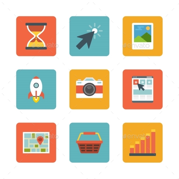 Flat Design Icons - Web Technology