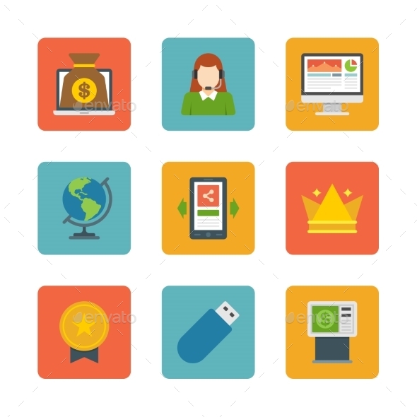 Flat Design Icons - Computers Technology