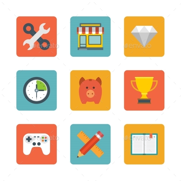Flat Design Icons - Web Technology