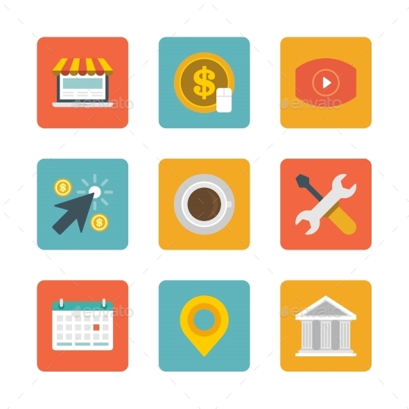Flat Design Icons - Web Technology