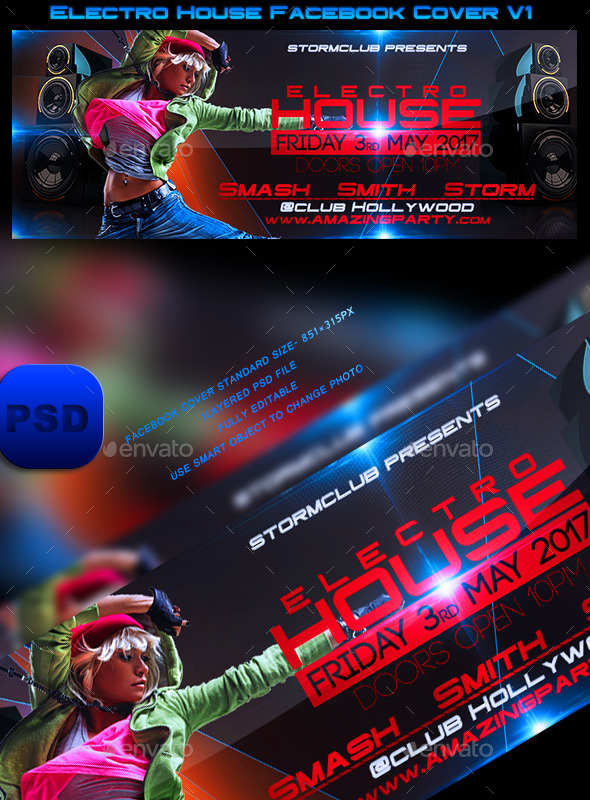 Electro House Facebook Cover V1 - Facebook Timeline Covers Social Media
