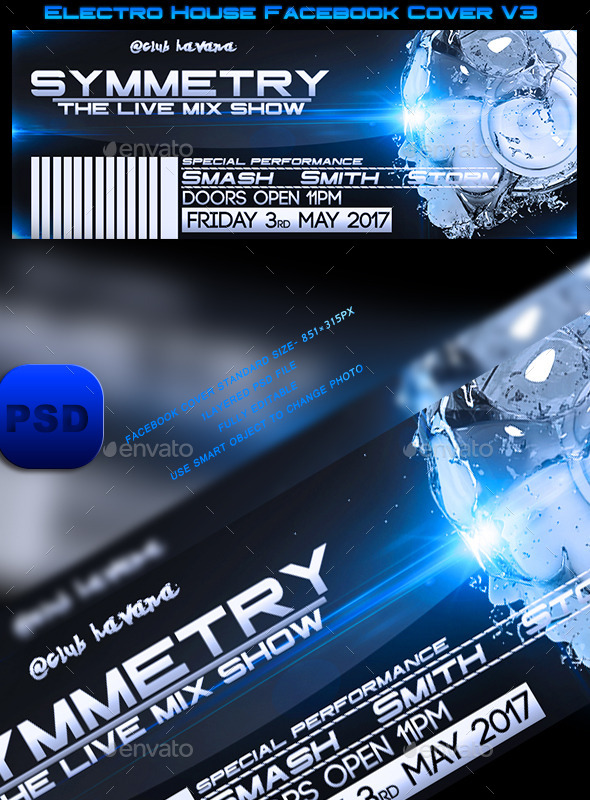 Electro House Facebook Cover V3 - Facebook Timeline Covers Social Media