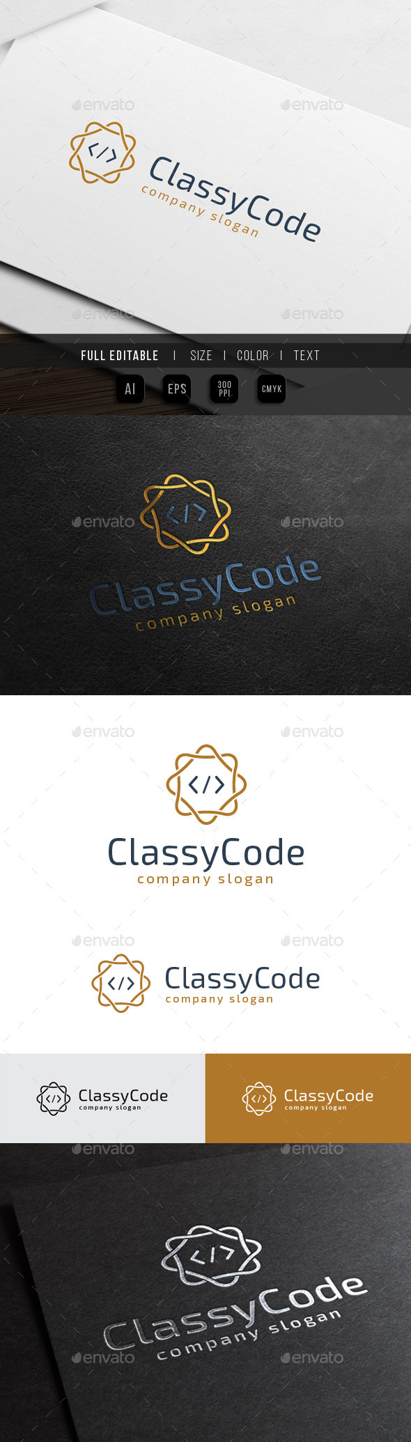 Premium Classy Code - Crests Logo Templates