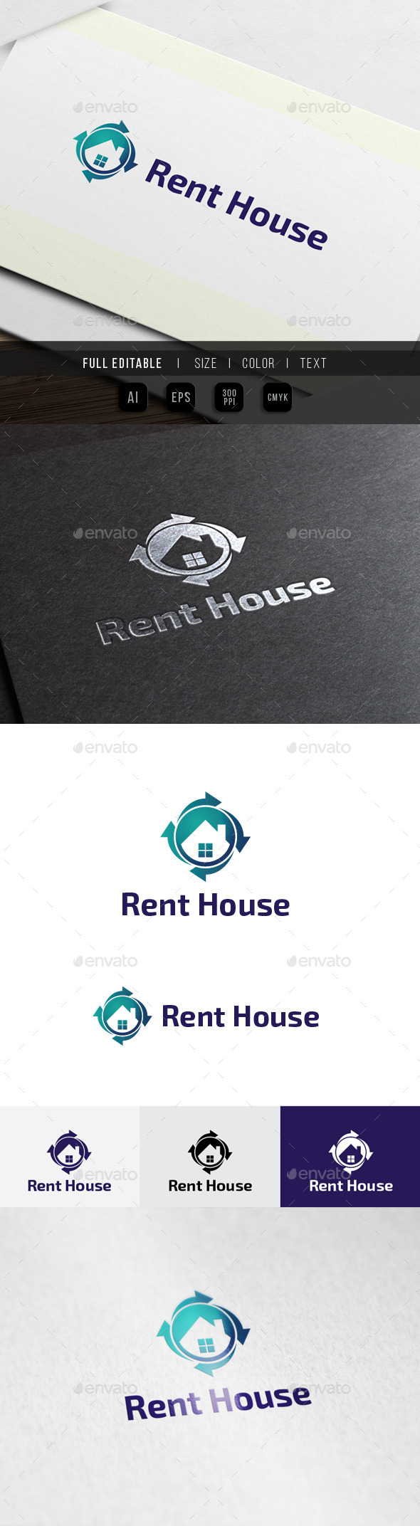 Rent House - Property Share - Buildings Logo Templates