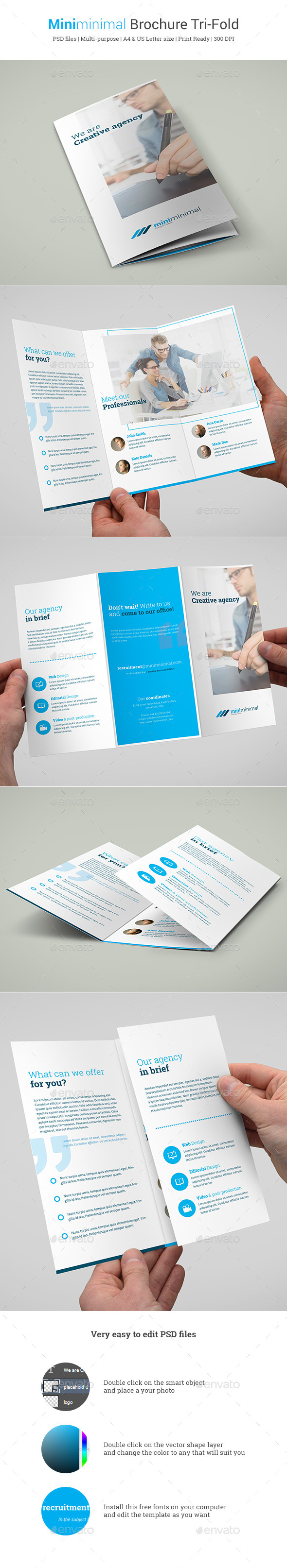 Miniminimal Brochure Tri-Fold - Corporate Brochures