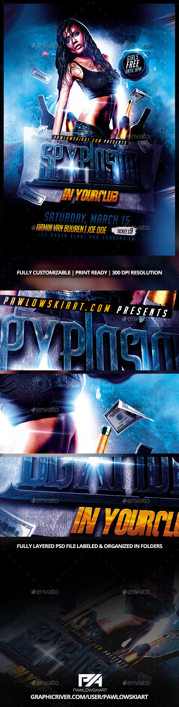 Sexplosion Party Flyer Template - Clubs & Parties Events
