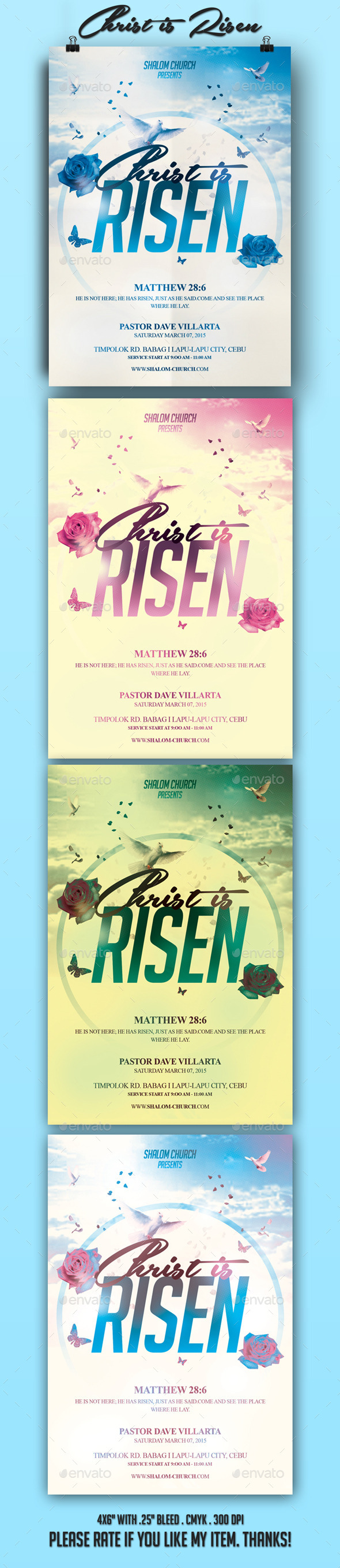 Christ is Risen Church Flyer - Church Flyers