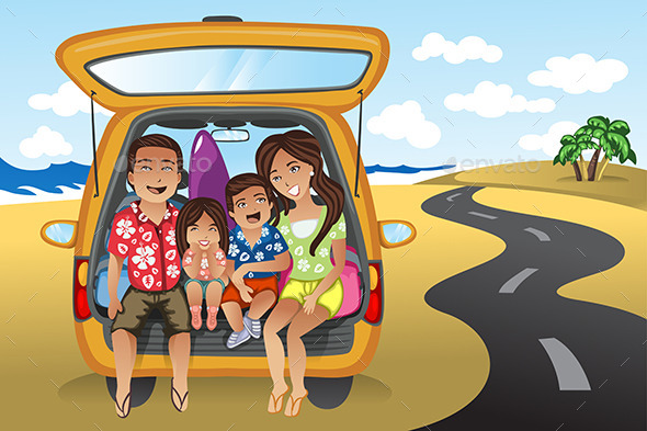 Family on a Road Trip - Travel Conceptual