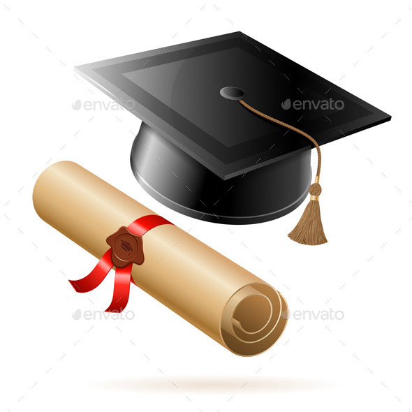 Graduation Cap and Diploma - Man-made Objects Objects