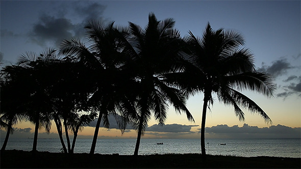 Twilight of a Tropical Sunset on the Beach
