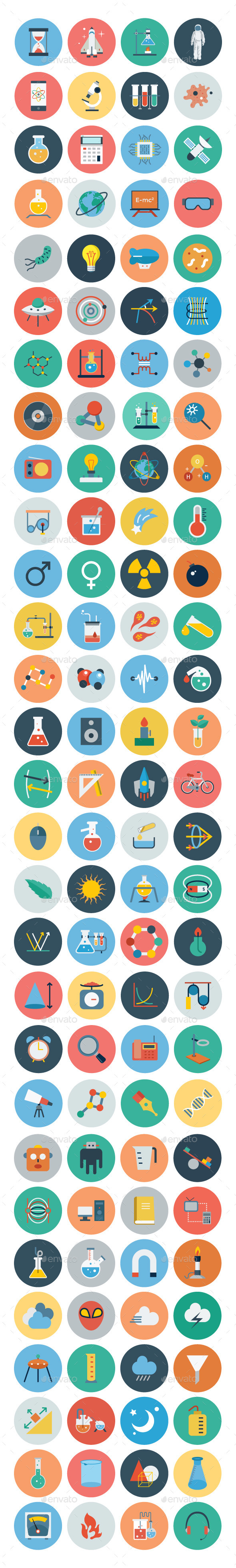 100+ Science & Technology Flat Icons - Technology Icons