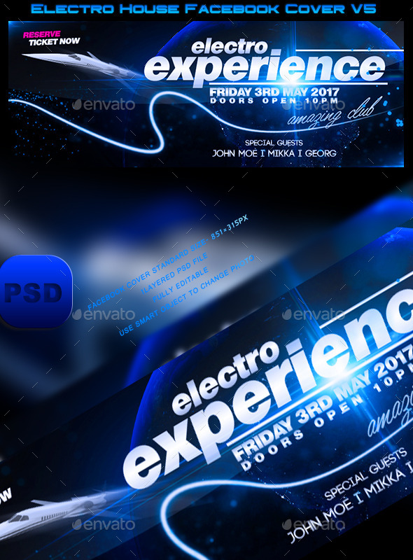 Electro House Facebook Cover V5 - Facebook Timeline Covers Social Media
