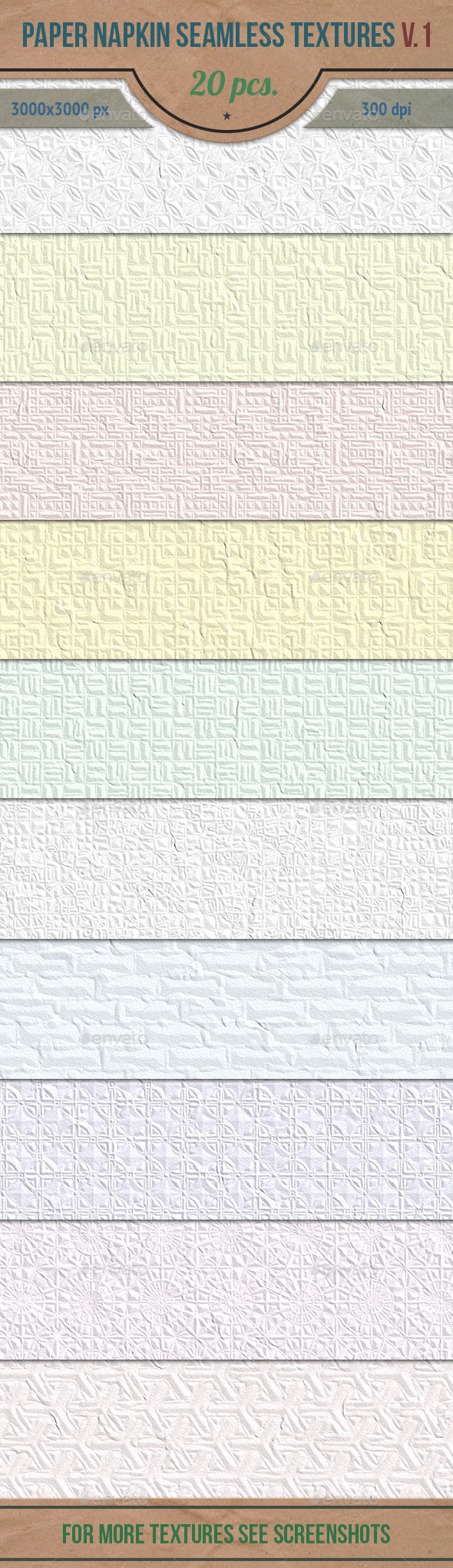 Paper Napkin Seamless HD Textures Set v.1 - Paper Textures