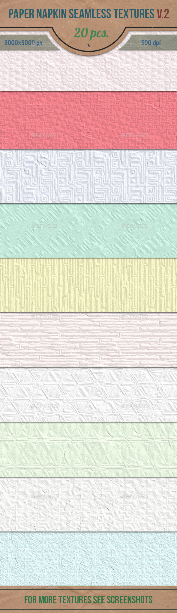 Paper Napkin Seamless HD Textures Set v.2 - Paper Textures