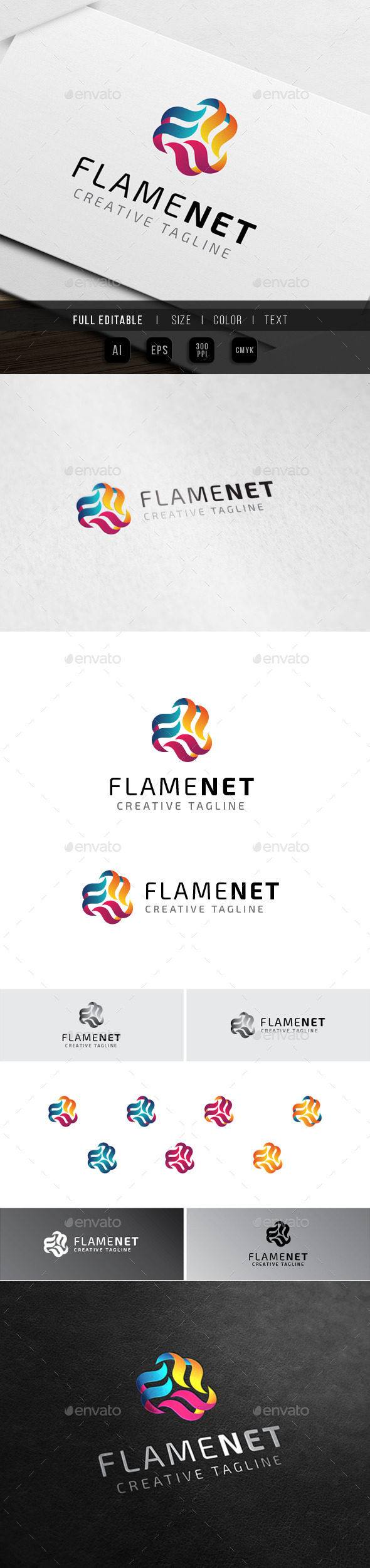 Flame Multimedia - Fire Media - Abstract Logo Templates