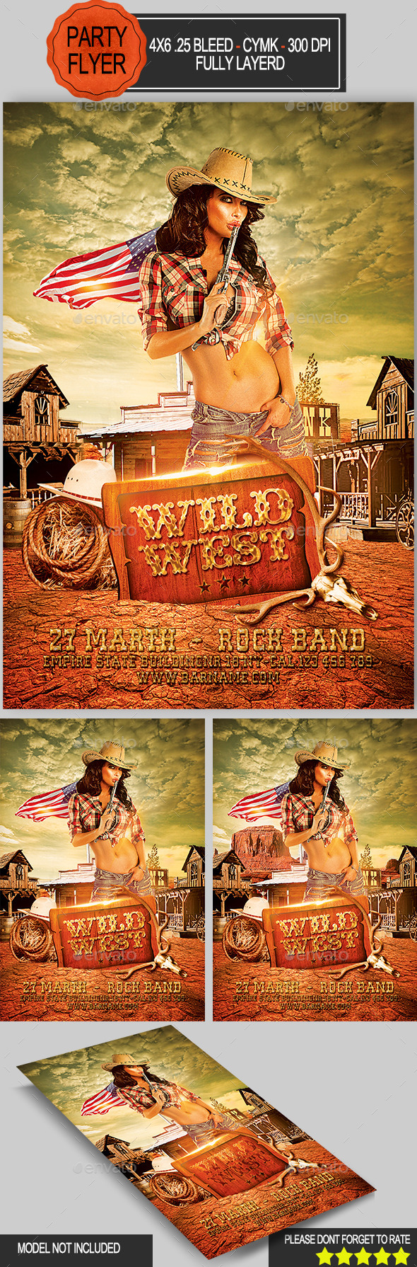 Wild West Flyer - Clubs & Parties Events