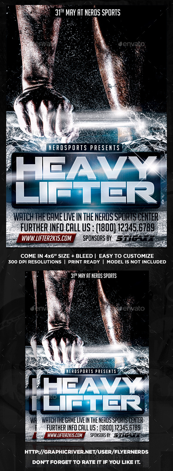 Heavy Lifter 2K15 Championships Sports Flyer - Sports Events