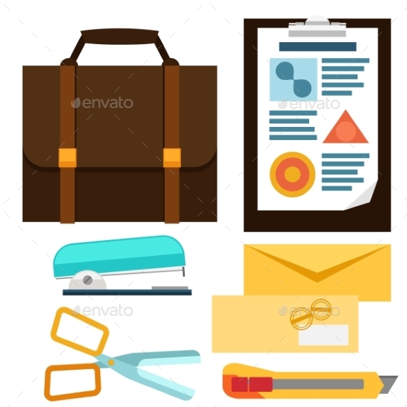 Office Icons Set - Man-made Objects Objects