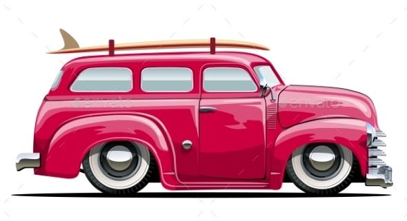 Cartoon Retro Van - Man-made Objects Objects