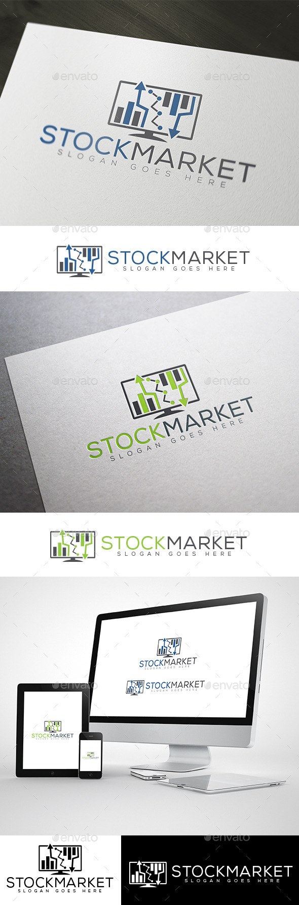 Stock Market & Online Finance Logo - Abstract Logo Templates