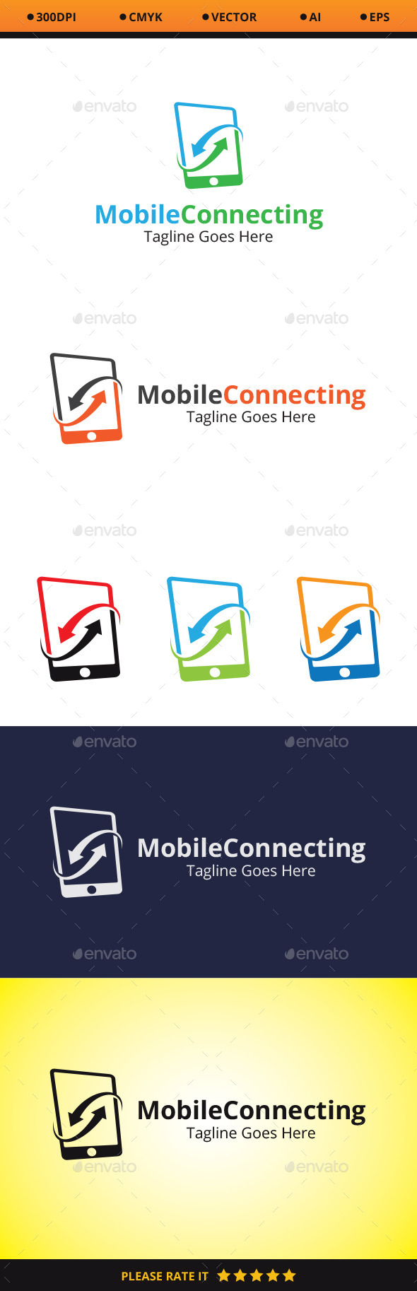 Mobile Connecting - Symbols Logo Templates