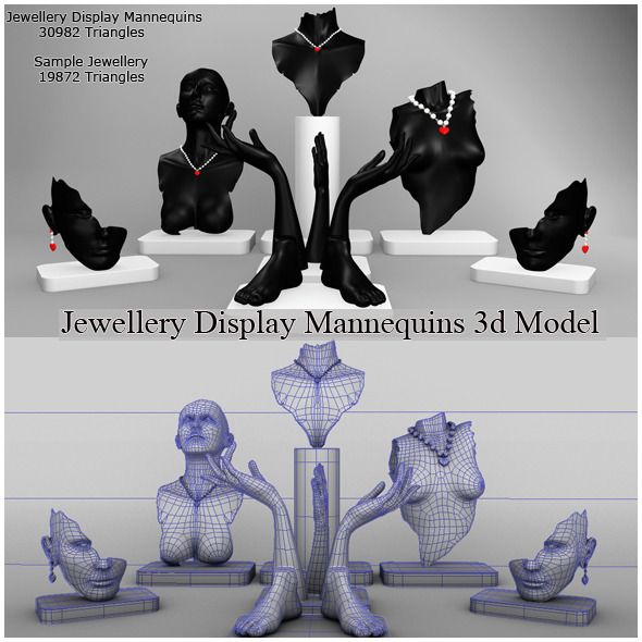 Jewellery Display Mannequins - 3Docean 10480988