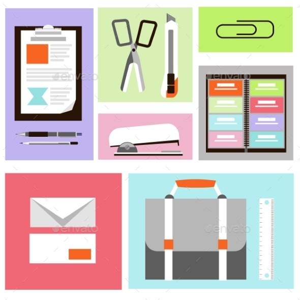 Office Icons Set - Man-made Objects Objects