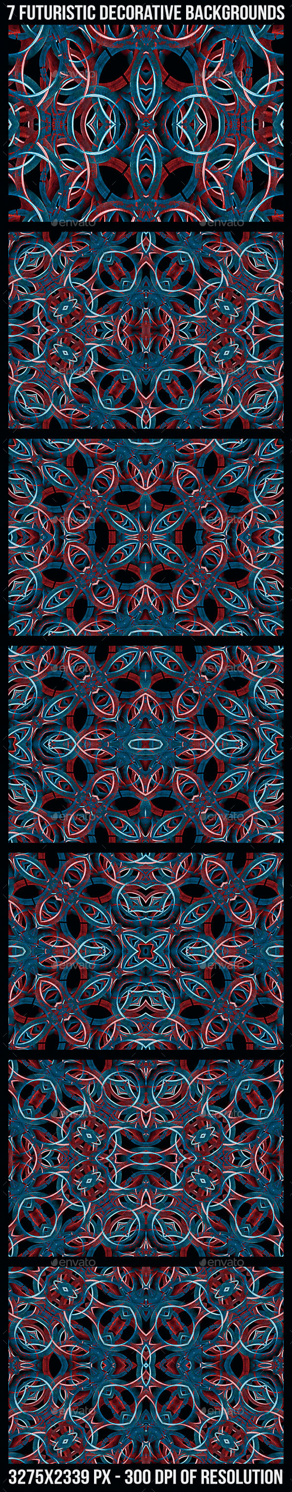 7 Futuristic Decorative Patterns - Tech / Futuristic Backgrounds
