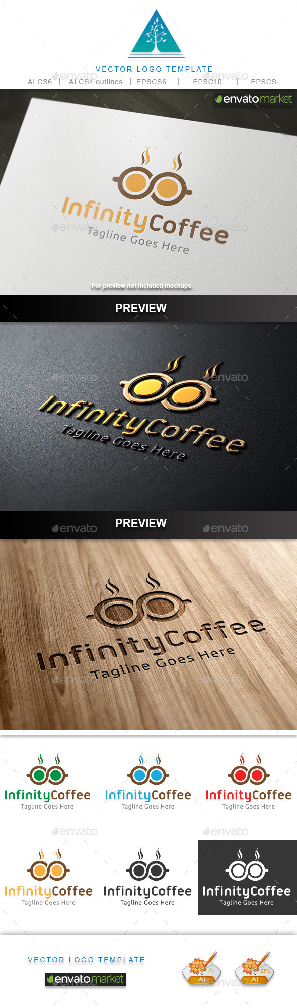 Infinity Coffee Logo - Food Logo Templates