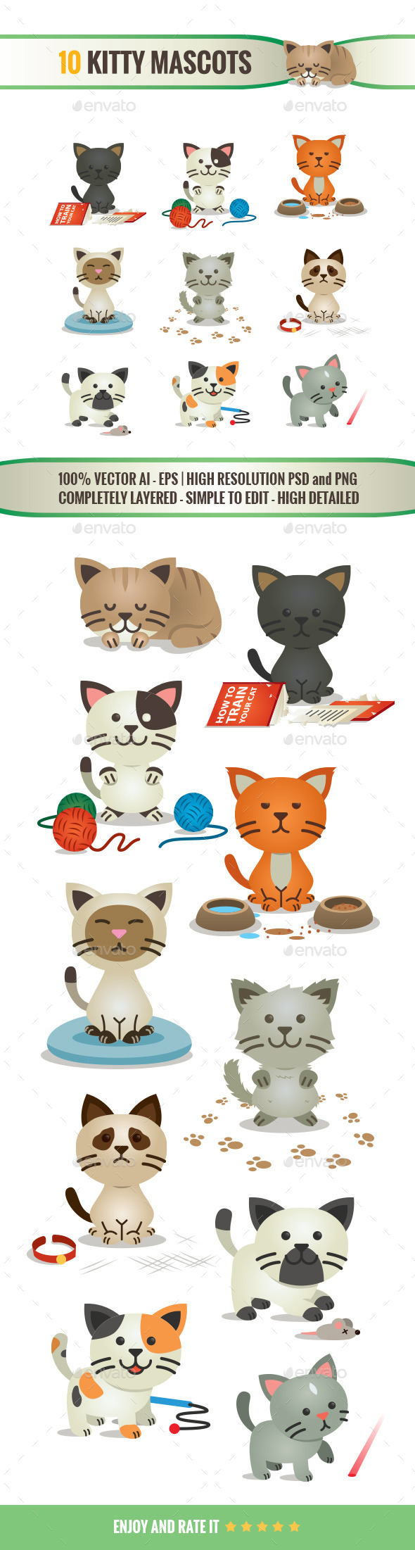 10 Kitty Mascots - Animals Characters
