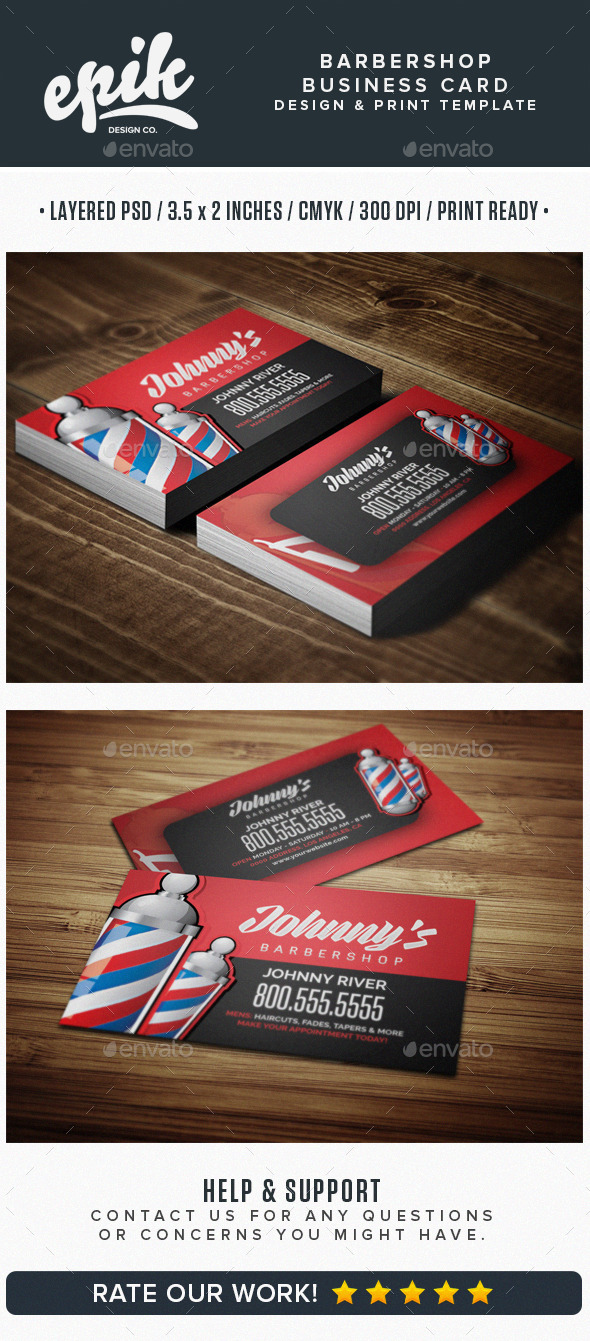 barber shop business cards