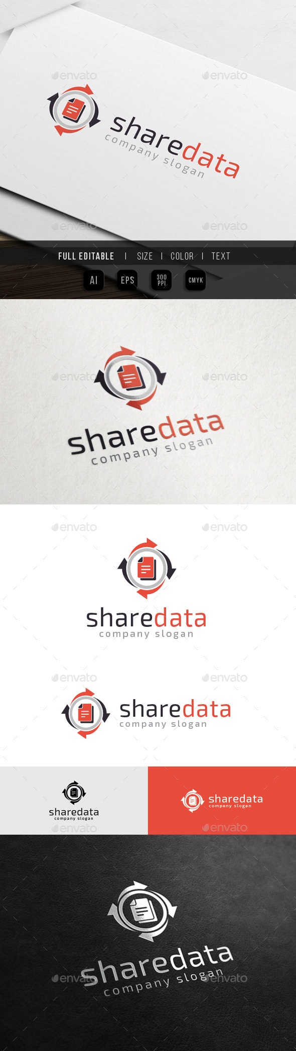 Data Share - Database Storage - Symbols Logo Templates