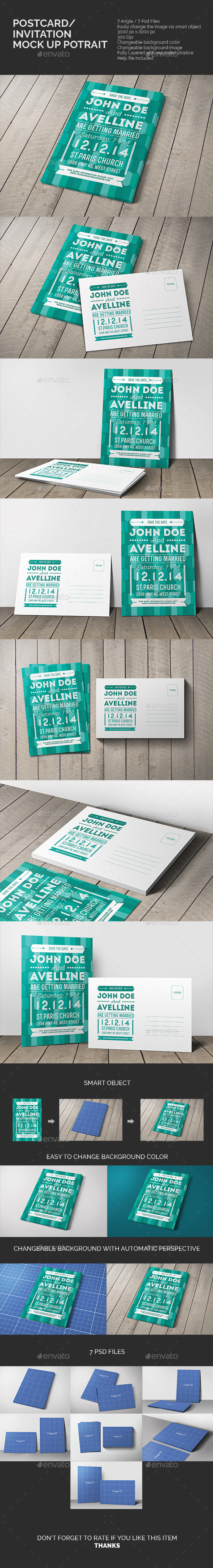Postcard & Invitation Mock-up Potrait - Miscellaneous Print