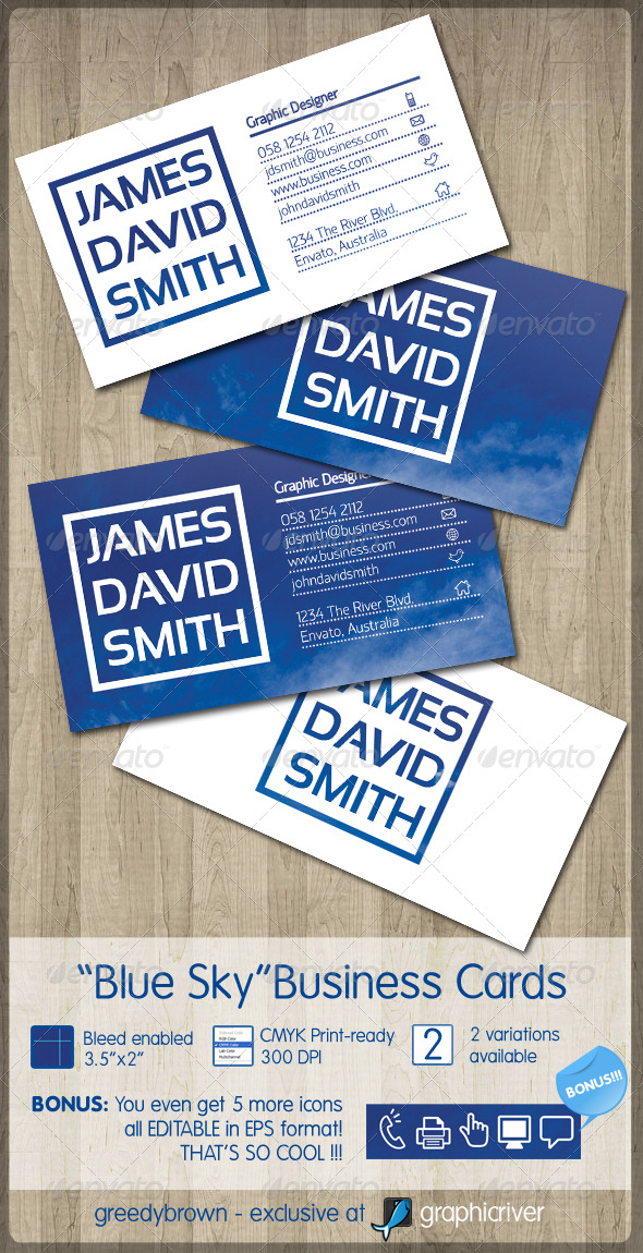 Blue Sky Clean Business Card - Creative Business Cards