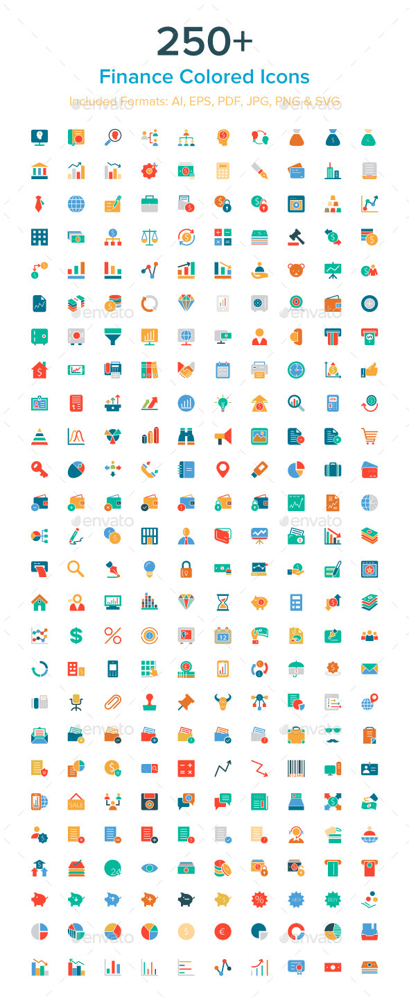 250+ Finance Colored Icons - Icons