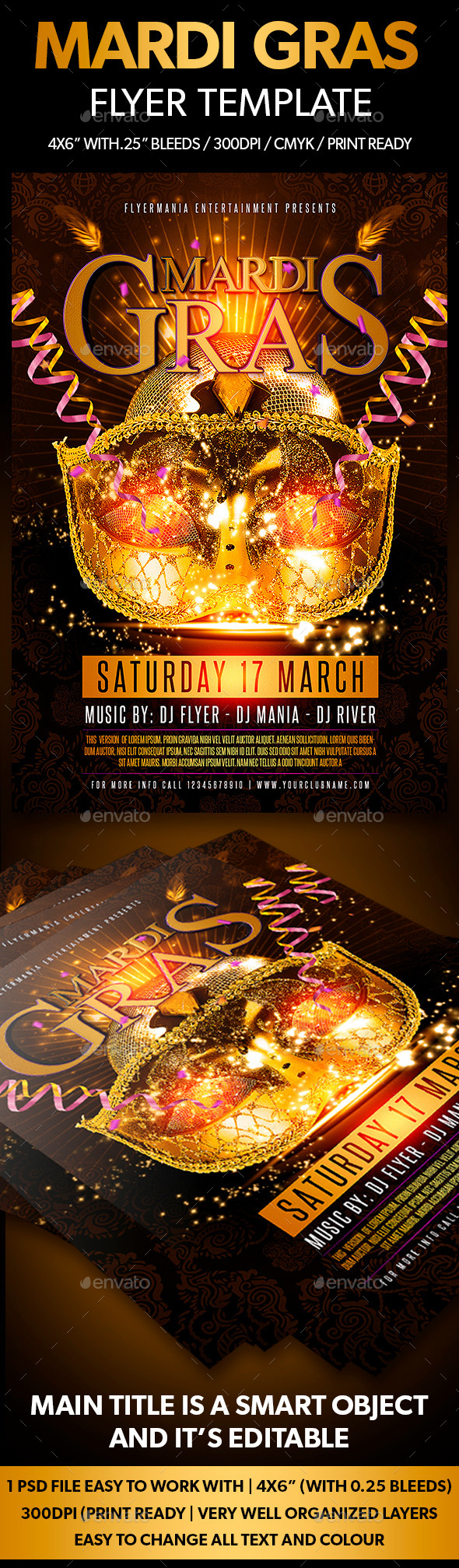 Mardi Gras Flyer Template - Events Flyers