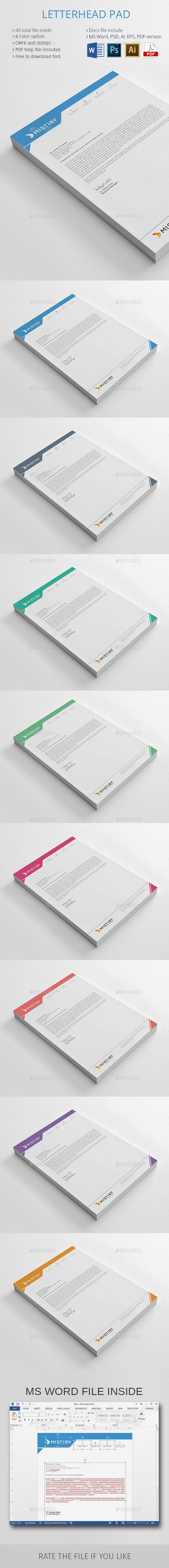 Letterhead Pad - Stationery Print Templates
