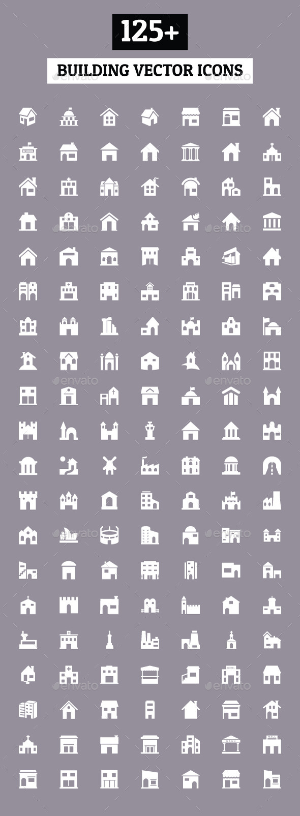 125+ Building Vector Icons - Buildings Objects