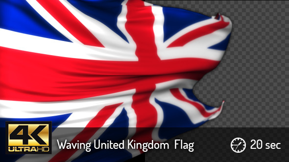 Realistic Waving United Kingdom Flag