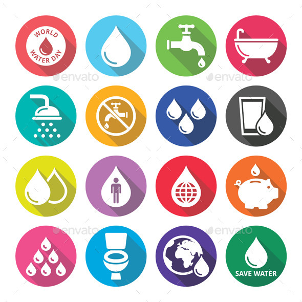 World Water Day Icons - Miscellaneous Vectors