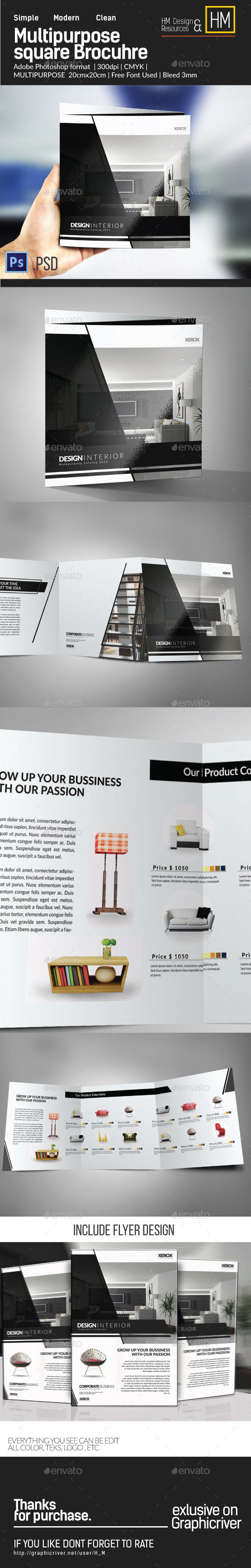 Square Modern Multipurpose Brochure Trifold - Brochures Print Templates