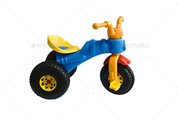 blue tricycle - Stock Photo - Images