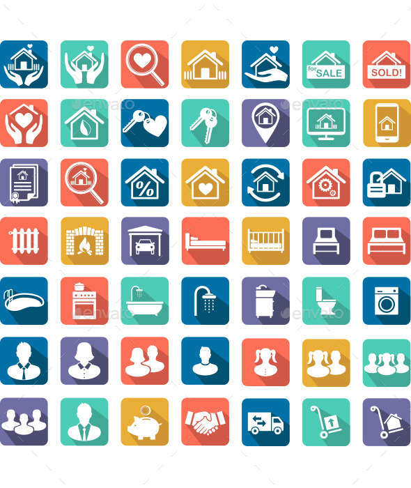 Real Estate and Home Icon Set - Vectors