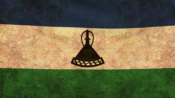 Lesotho Flag Grunge
